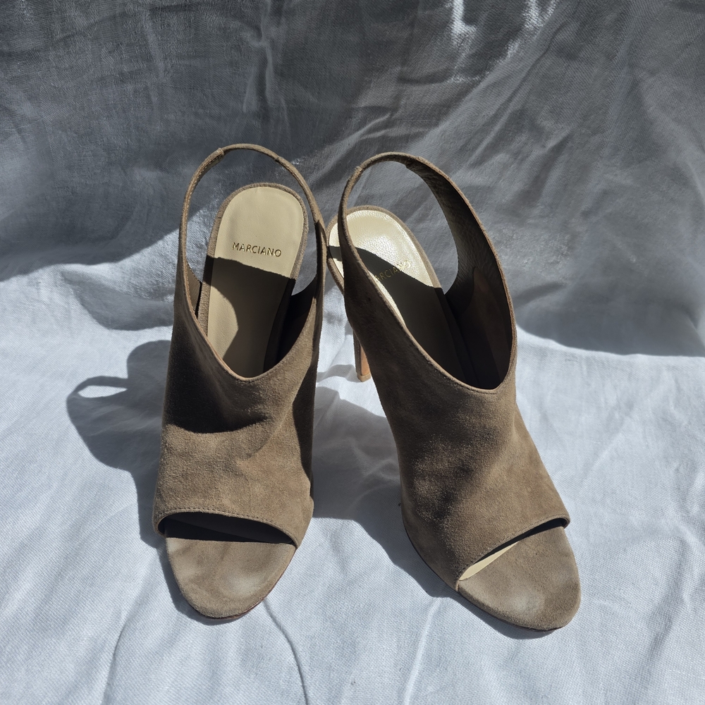 Marciano Women's Brown Suede Heels